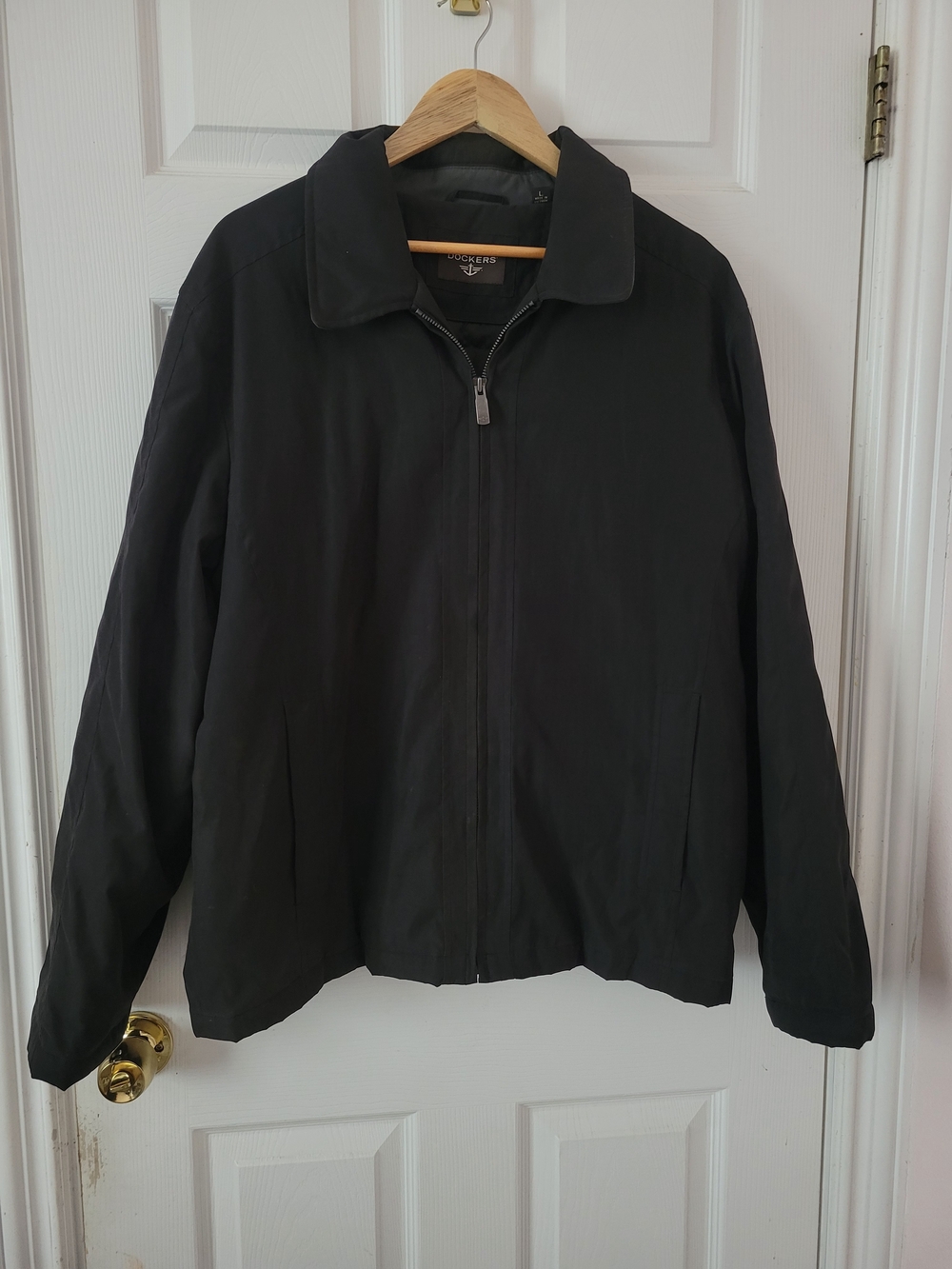 Dockers Men Full Zip Lightweight Harrington Jacket Black Size L
